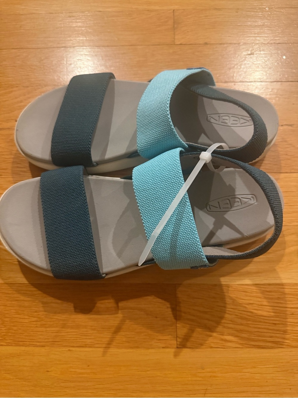 KEEN Two-Strap Sandals in Teal and Dark Gray
